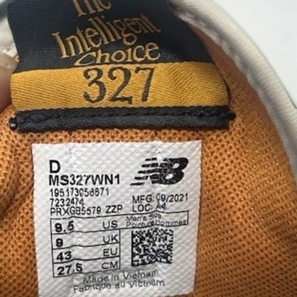 New Balance 327 Cordura Mens Size 9.5 D Moonbeam Orange Grey Sky Blue MS327WN1 - Picture 7 of 7